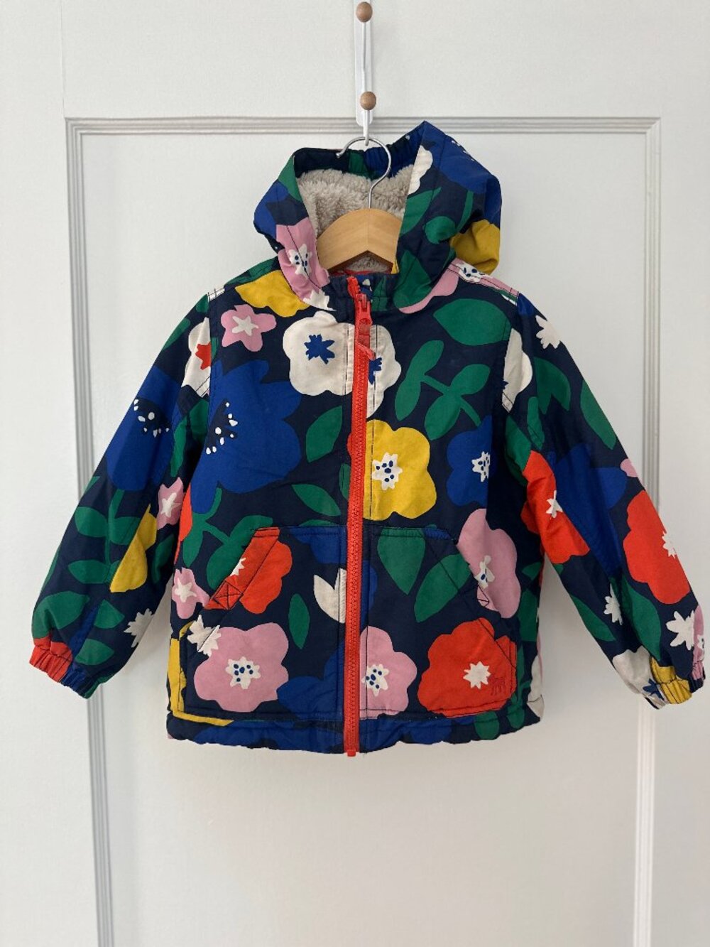 Mini Boden Fleece Lined Floral Jacket (2-3)